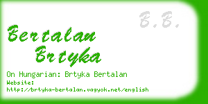 bertalan brtyka business card